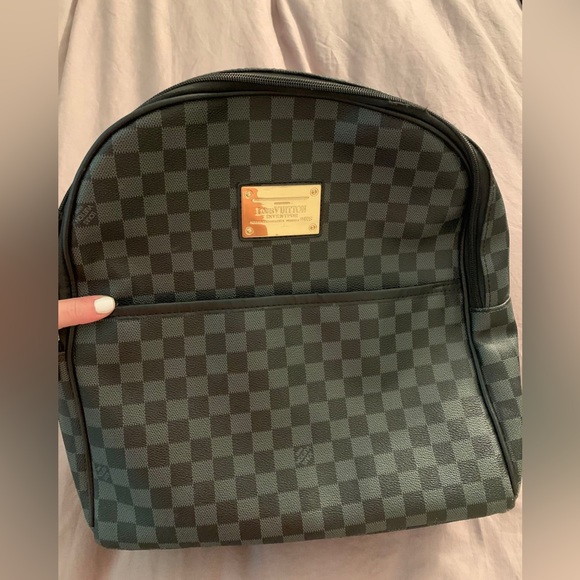 Mens Louis Vuitton black checkered backpack. - Picture 3 of 4
